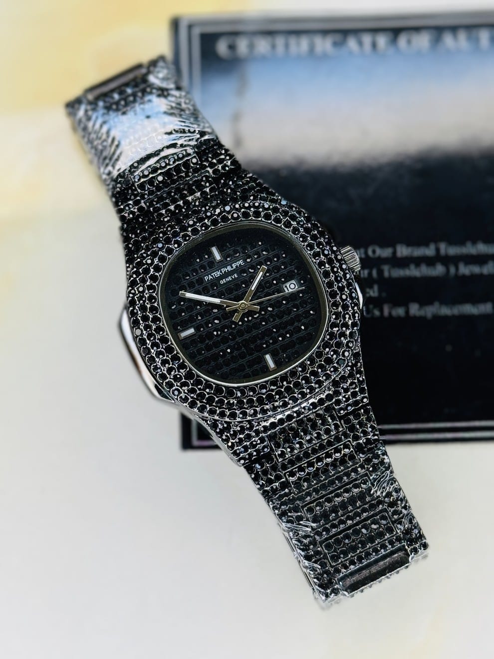 PATEK PHILIPPE BLACK STONE WATCH.